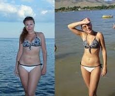 Vor und nach dem Abnehmen mit einer Wassermelonen-Diät