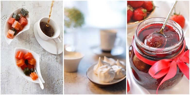 Zugelassene Süßigkeiten gegen Gicht sind Marmelade, Marshmallows und Konfitüre. 